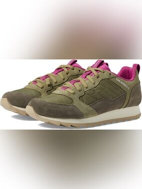 Merrell Alpine Hiking Sneakers in Olive Fuchsia Trail Shoes Size 8